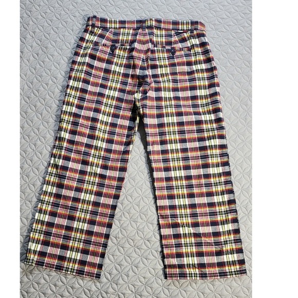 Vintage Tommy Hilfiger Carpri Plaid Pants Colorful Casual Preppy Pocket Size 5 - Picture 2 of 10